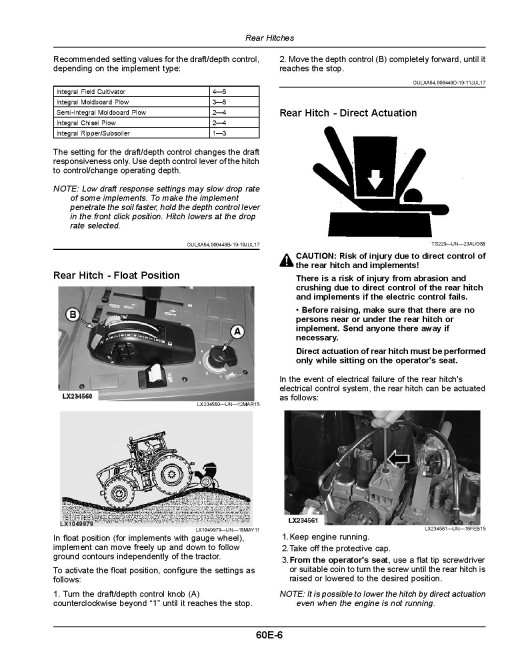 John Deere 6110M, 6120M, 6130M and 6145M Tractors (MY2018 - 2019, N.America) Operators Manual (OMAL226045)