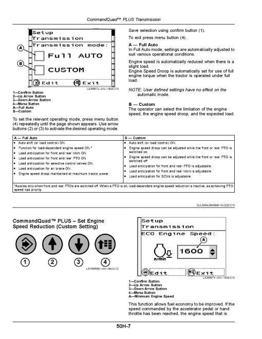 John Deere 6095MC, 6095RC, 6105MC, 6105RC, 6115MC, 6115RC Tractors (MY2018-2019, Export w.EU config.) Operators Manual (OMAL226307)
