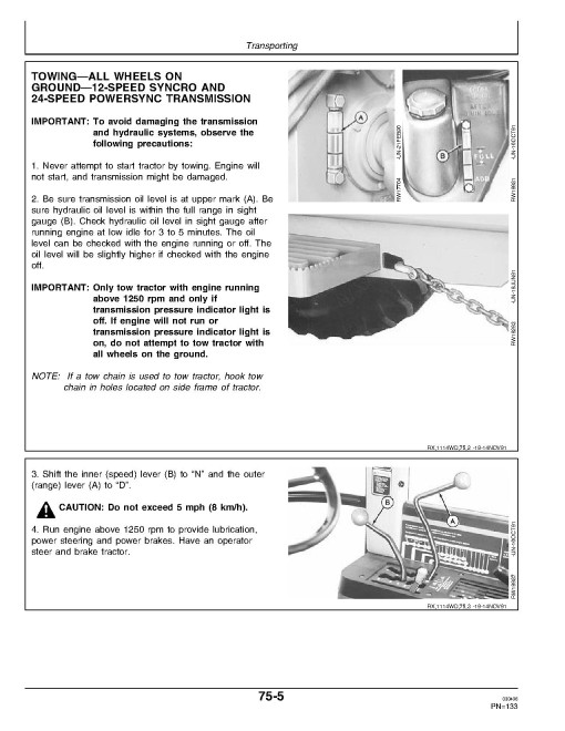 John Deere 8560 (SN.from 3101), 8760 (SN.from 5101), 8960 (SN.from 4101) Articulated Tractors (N.America) Operators Manual (OMAR111204)