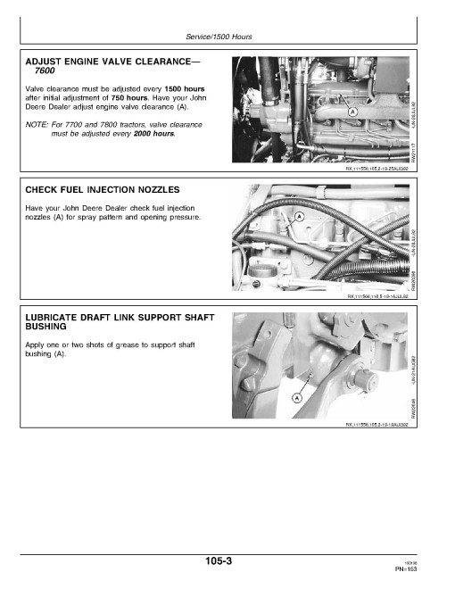 John Deere 7600, 7700 and 7800 Tractors (Europe) Operators Manual (OMAR113107)