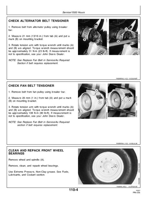 John Deere 8100, 8200, 8300 and 8400 Tractors (SN: 010001 - 024000, North America) Operators Manual (OMAR116931)