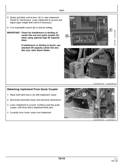 John Deere 9100, 9200, 9300 and 9400 4WD Articulated Tractors (SN: from 040001, North America) Operators Manual (OMAR177989)