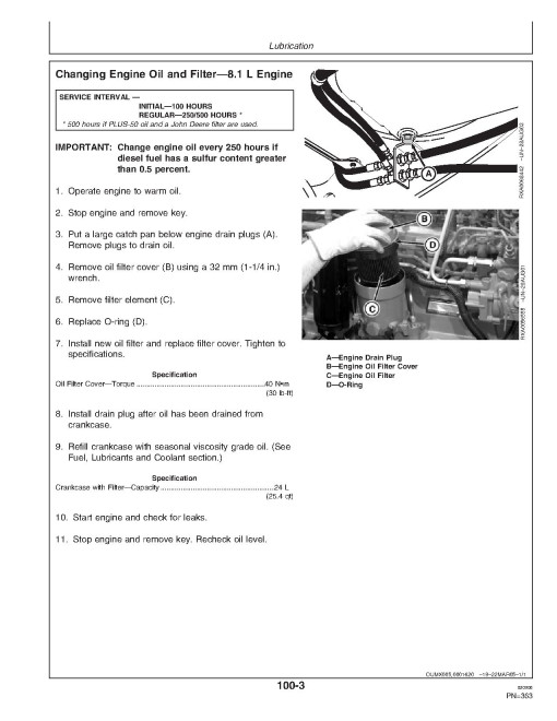 John Deere 7720, 7820 and 7920 Tractors (Export Edition) Operators Manual (OMAR194988)