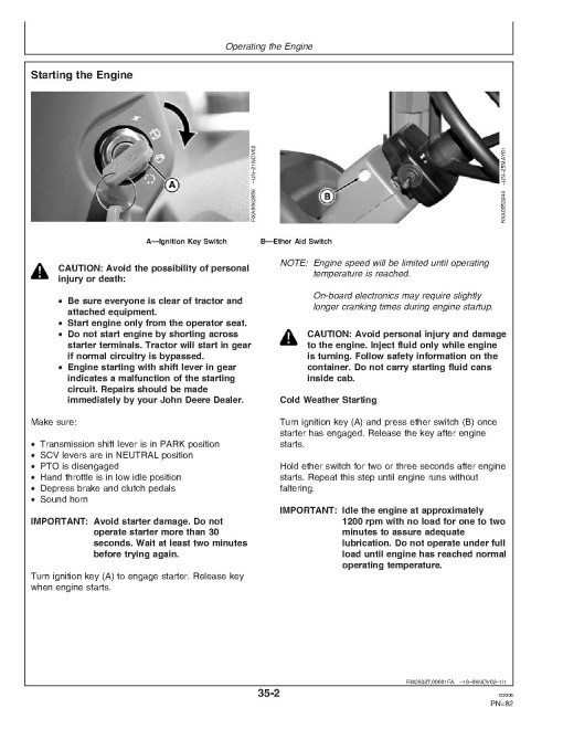 John Deere 9320, 9420, 9520 and 9620 4WD Articulated Tractors (SN: from 040001, Europe) Operators Manual (OMAR228223)