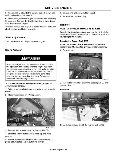 John Deere 500 Buck, 500 Ex Buck and 500 Ext Buck Utility All Terrain Vehicle (UATV) (North America) Operators Manual (OMC219000390)