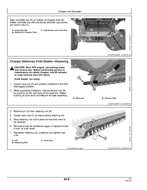 John Deere 9470 STS and 9570 STS Argentine Combines (South America) Operators Manual (OMCQ100193)