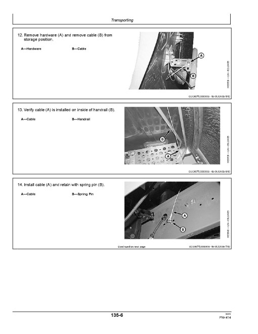 John Deere 9470 STS and 9570 STS Argentine Combines (South America) Operators Manual (OMCQ100193)