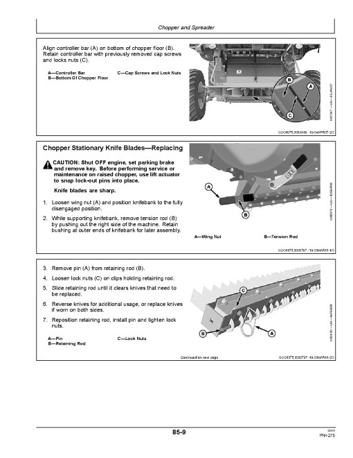 John Deere 9670 STS and 9770 STS Combines manufactured in Argentina (South America) Operators Manual (OMCQ100197)