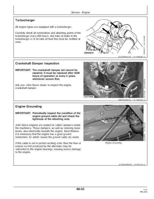 John Deere 1450, 1450 CWS, 1450 WTS, 1550, 1550 CWS and 1550 WTS Combines (SN: from 048751) Operators Manual (OMCQ53869)