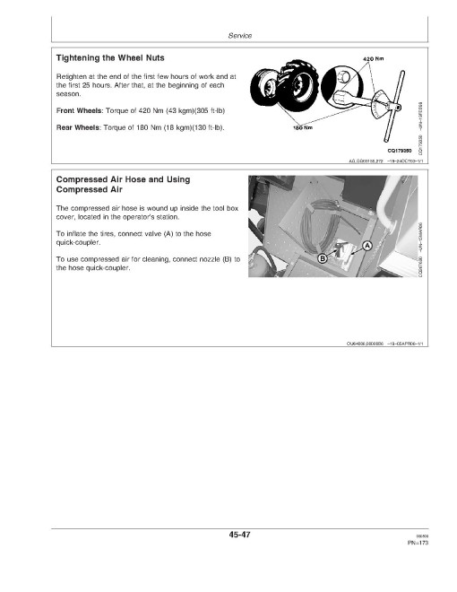 John Deere 1165 (SN: from 060007) and 1175 (SN: 060155 - 091543) Combines (South America) Operators Manual (OMCQ66657)