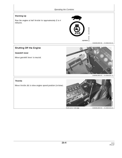 John Deere 1165 (SN: from 060007) and 1175 (SN: 060155 - 091543) Combines (South America) Operators Manual (OMCQ66657)