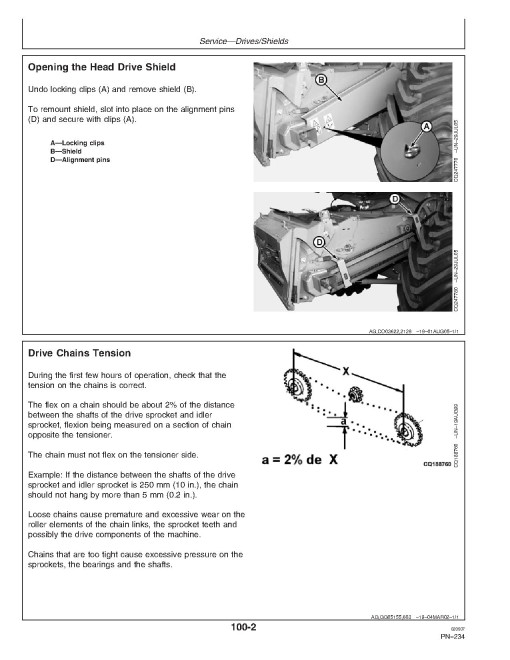 John Deere 1450 CWS and 1550 CWS Combines (SN: from 060063) (CIS) Operators Manual (OMCQ70816)
