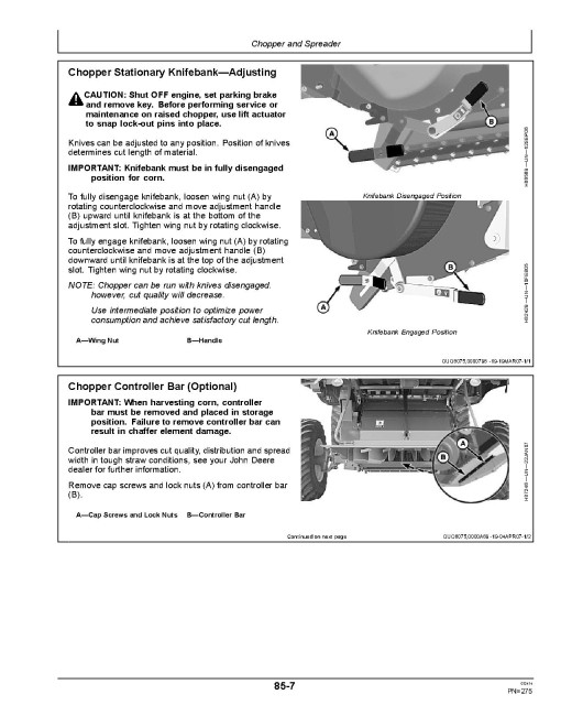 John Deere 9470 STS and 9570 STS Brazilian Combines (South America) Operators Manual (OMCQ73748)