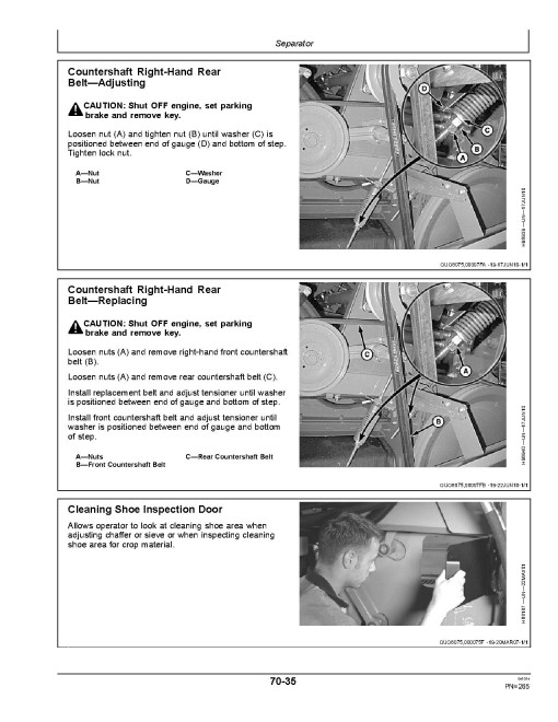 John Deere S540 and S550 Combines (SN: 000001 - 120099) (South America) Operators Manual (OMDQ101265)