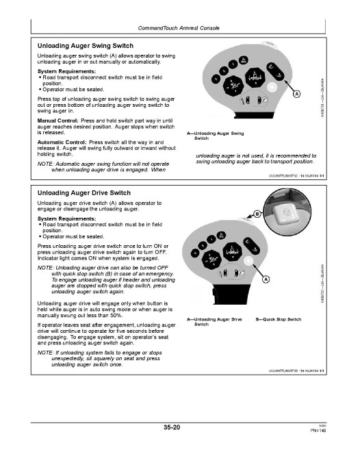 John Deere S540 and S550 Combines (SN: 120100 - 140099) (South America) Operators Manual (OMDQ101825)