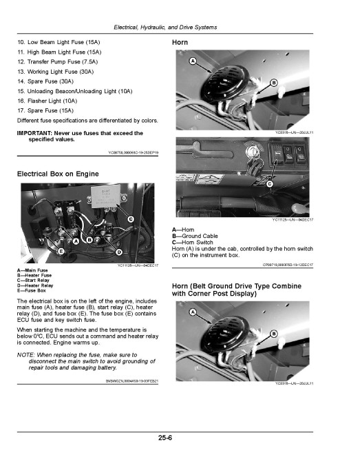 John Deere 4LZ-7, 4LZ-8 (W230) Combines (SN: from 015000) (China) Operators Manual (OMDX11237)