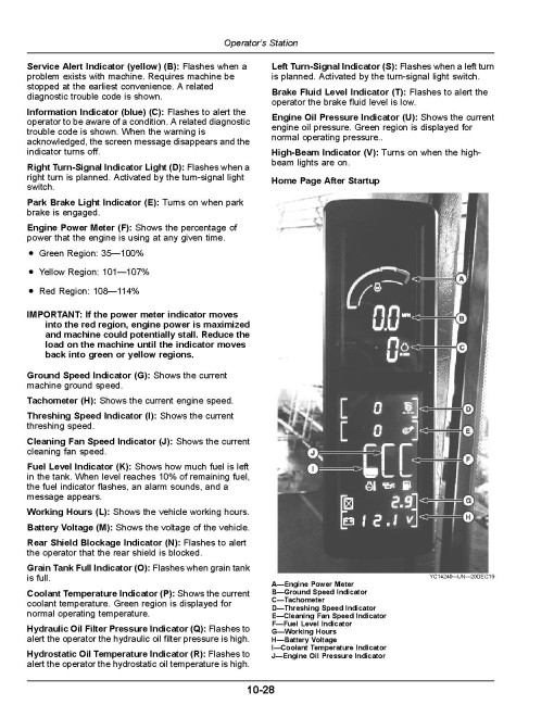 John Deere 4LZ-7, 4LZ-8 (W230) Combines (SN: from 015000) (China) Operators Manual (OMDX11237)