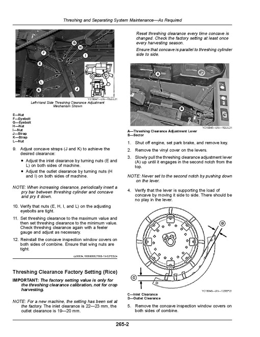 John Deere 4LZ-11, 4LZ-11A (C230) NR4 Grain Combines, 4YL-6 (C230) Corn NR4 Combines (China) Operators Manual (OMDX23079)