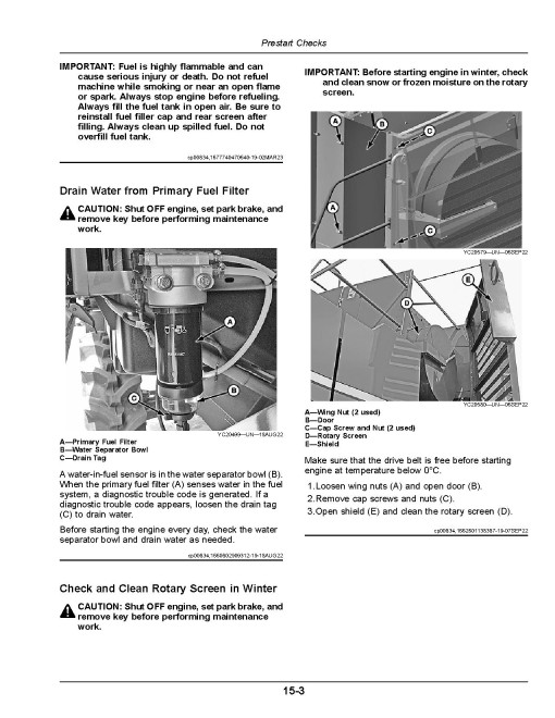 John Deere 4LZ-13A, 4LZ-13B, 4LZ-13C, 4LZ-13D (C440) NR4 Combines (China) Operators Manual (OMDX23086)