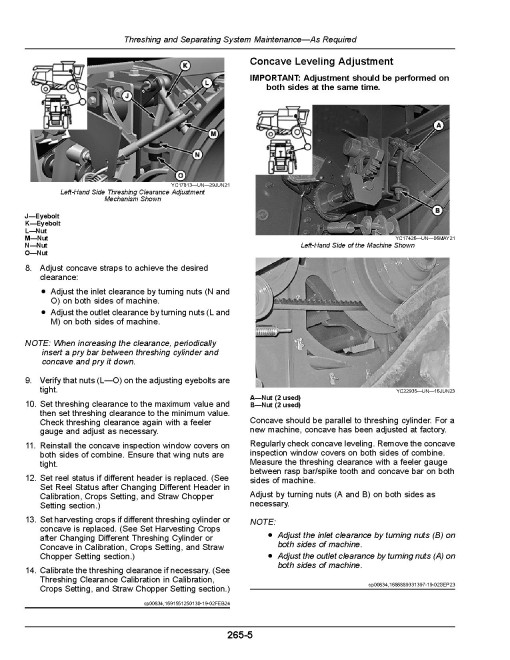 John Deere 4LZ-13/13A/13B/13C (C2 400) Grain Combines; 4YL-6/6A/8/8A (C2 400) Corn Combines (China) Operators Manual (OMDX23765)