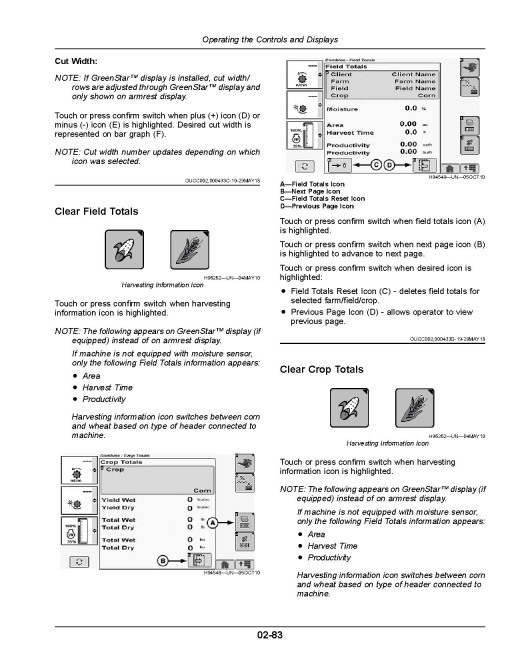 John Deere T670 Combines (SN: 130000 - 134999) (North America) Operators Manual (OMDXE10359)