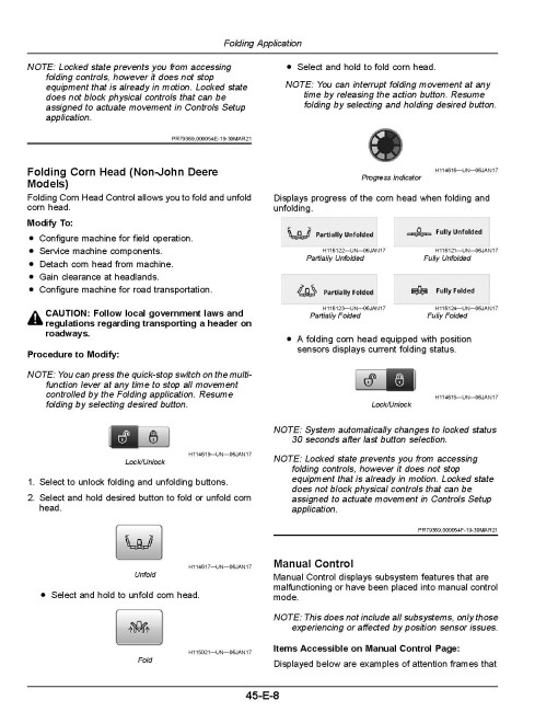 John Deere X9 1000 and X9 1100 Combines (SN: 820001 - 825000) (Export Edition) Operators Manual (OMDXE11334)