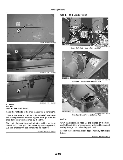 John Deere T550, T560, T660, T670, W540, W550, W650 and W660 Combines (SN:135000-139999) (Europe, Export) Operators Manual (OMDXE12326)