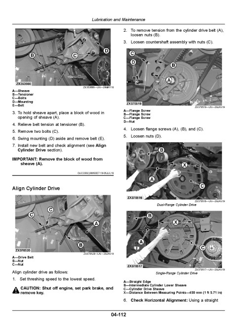 John Deere T670 and HillMaster Combines (SN: from 140000) (North America) Operators Manual (OMDXE13897)