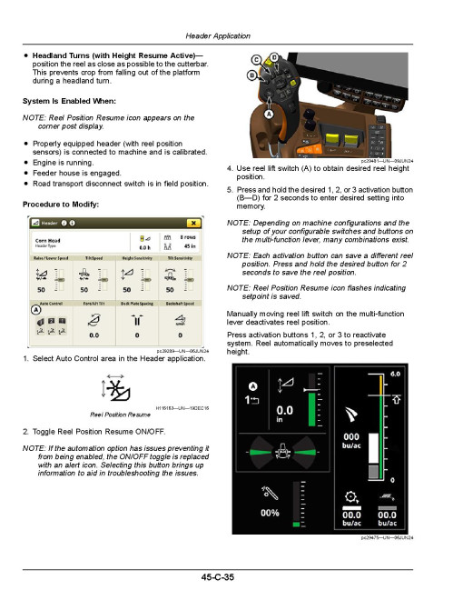 John Deere S7 600, S7 700, S7 800 and S7 900 Combines (SN: 160100 - 165099) (South America) Operators Manual (OMDXE14355)