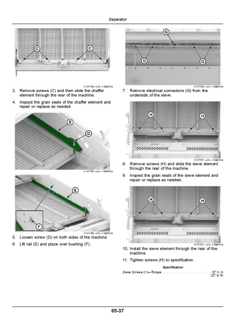 John Deere S7 600, S7 700, S7 800 and S7 900 Combines (SN: 160100 - 165099) (South America) Operators Manual (OMDXE14355)