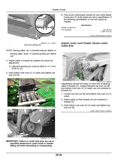 John Deere S5 500 Combines (SN: 160100 - 165099) (South America) Operators Manual (OMDXE14492)