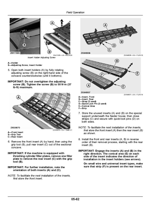 John Deere T5 400, T5 500, T5 600, T5 700, T6 500, T6 600, T6 700 and T6 800 Combines (SN: 145000 - 154999) Operators Manual (OMDXE15047)