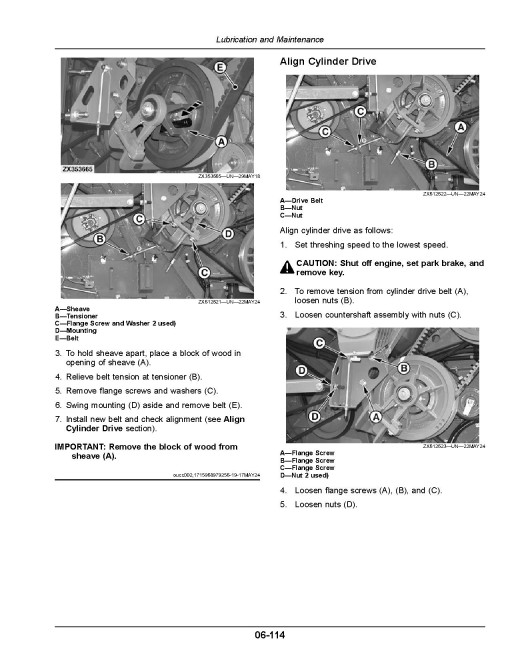 John Deere T5 400, T5 500, T5 600, T5 700, T6 500, T6 600, T6 700 and T6 800 Combines (SN: 145000 - 154999) Operators Manual (OMDXE15047)