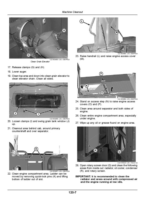 John Deere S5 500 Combines (SN: from 165100) (South America) Operators Manual (OMDXE16394)