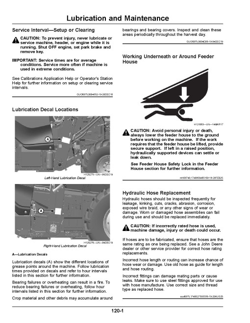 John Deere X9 1000 and X9 1100 Combines (SN: 840001 - 845000) (North America) Operators Manual (OMDXE16421)
