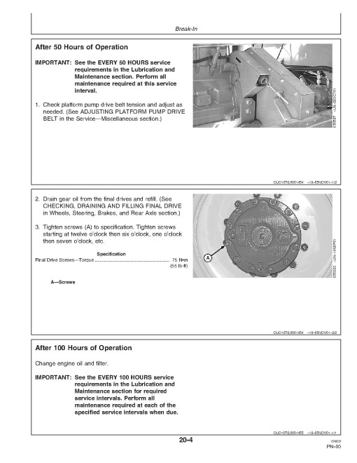 John Deere 4895 Self-Propelled Windrowers (SN: 300001 - 310000) Operators Manual (OME130255)