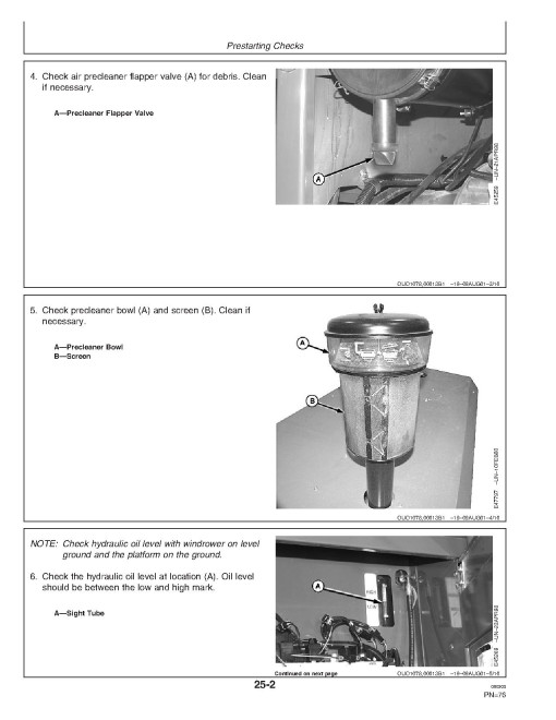 John Deere 4995 Self-Propelled Windrowers (SN: 320000 - 329999) Operators Manual (OME131389)