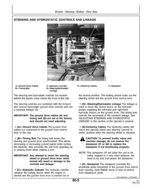 John Deere 4890 Self-Propelled Windrowers (SN: up to 120000) Operators Manual (OME87943)