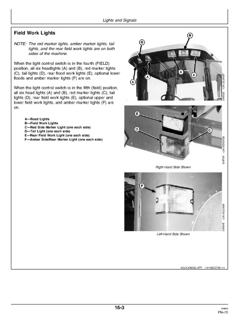 John Deere 4890 Self-Propelled Windrowers (SN: 130251 - 150000) Operators Manual (OME97928)
