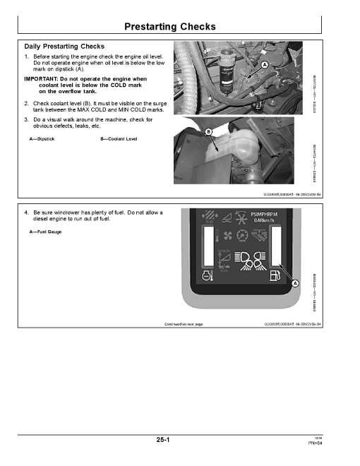 John Deere R450 Self-Propelled Windrowers (SN: 360001 - 371200) (North America) Operators Manual (OMFH309376)
