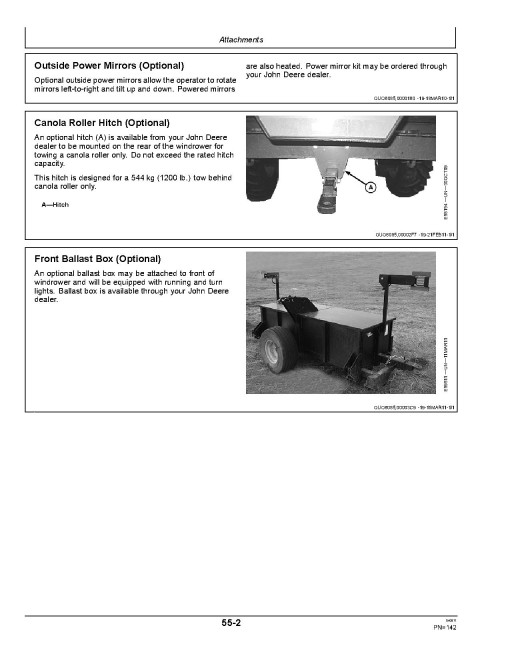 John Deere D450 Self-Propelled Windrowers (SN: 371501 - 381500) (Export Edition) Operators Manual (OMFH311650)