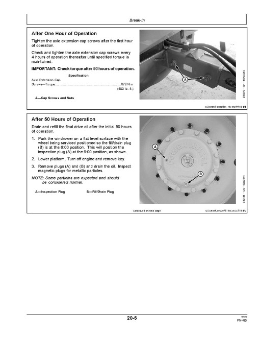 John Deere A400 Self-Propelled Windrowers (SN: 370001 - 380000) (North America) Operators Manual (OMFH311688)