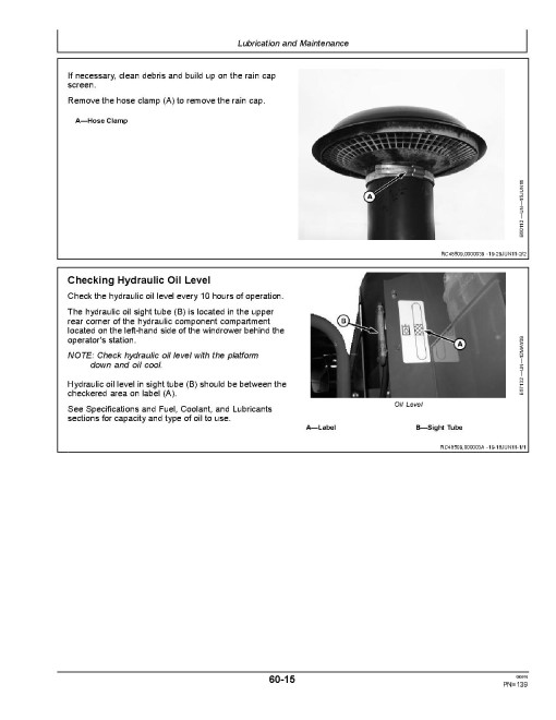 John Deere A400 Self-Propelled Windrowers (SN: from 380001) (Export Edition) Operators Manual (OMFH314463)