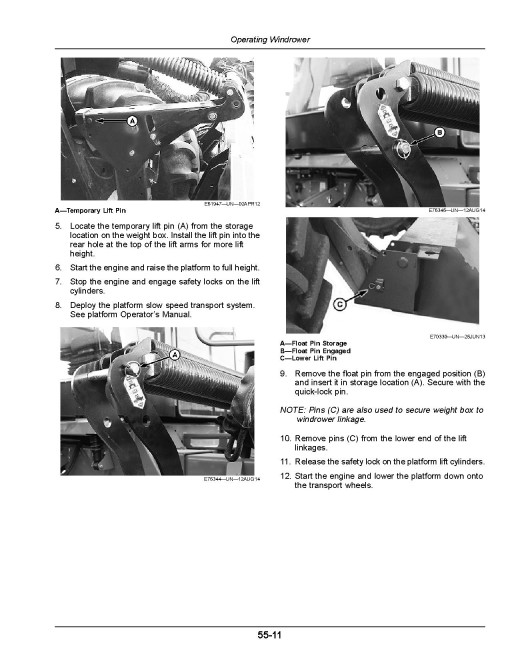 John Deere W155 Self-Propelled Windrowers (North America) Operators Manual (OMFH342422)