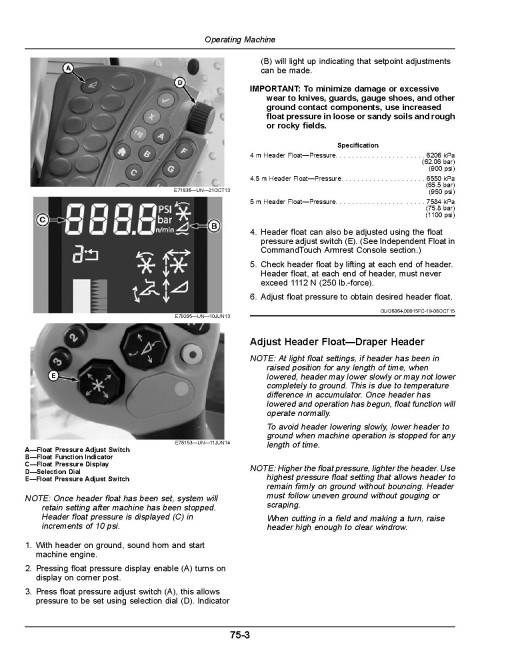 John Deere W235 Rotary Self-Propelled Windrowers (South Africa) Operators Manual (OMFH342866)