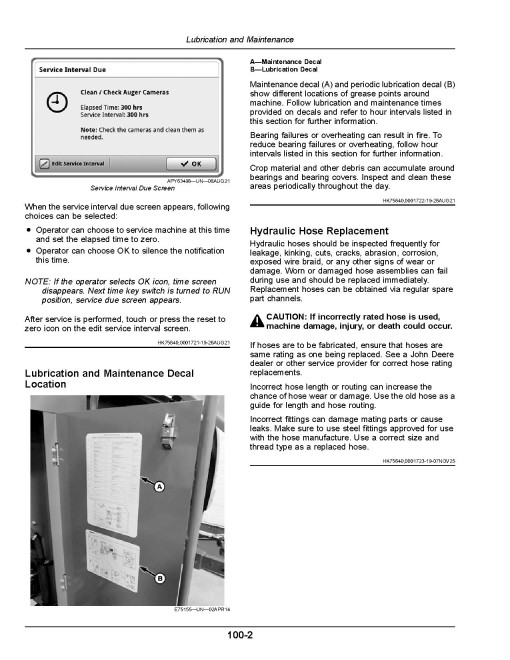 John Deere W200M, W235M, W260M Self-Propelled Windrowers (SN:510000-520000) (North America) Operators Manual (OMFH352676)