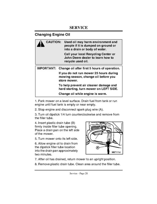 John Deere JA62 Walk-Behind Mowers (SN: 010001 - 100000) (Export Edition) Operators Manual (OMGC00185)