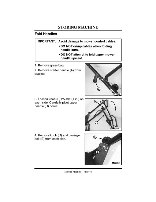 John Deere JA62 Walk-Behind Mowers (SN: 010001 - 100000) (Export Edition) Operators Manual (OMGC00185)