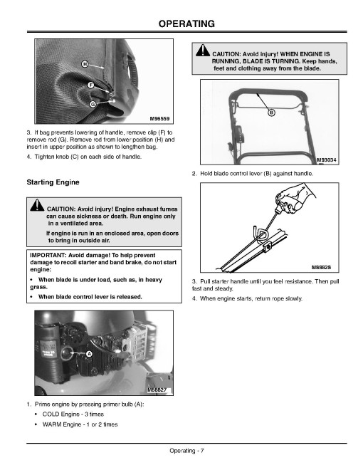 John Deere JS60, JS61 (SN: 010001-100000); JS63 (SN: 010001-060000) Walk-Behind Mowers (N.America) Operators Manual (OMGC00397)