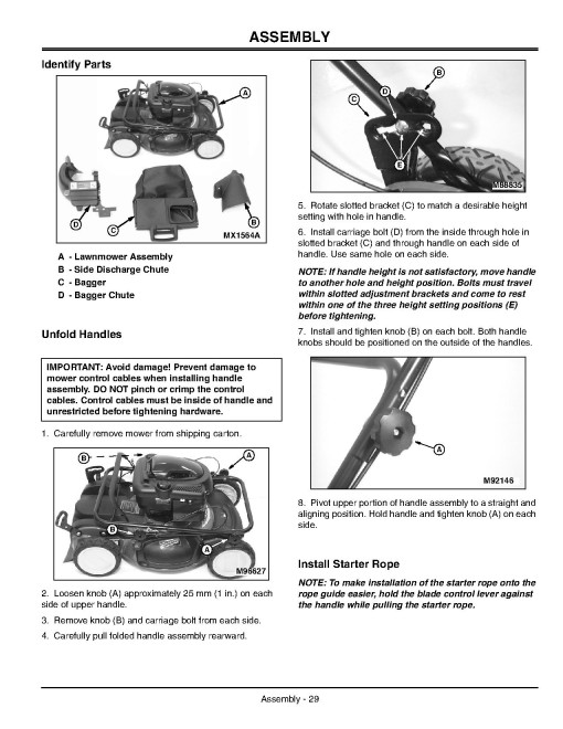 John Deere JS60, JS61 (SN: 010001-100000); JS63 (SN: 010001-060000) Walk-Behind Mowers (N.America) Operators Manual (OMGC00397)